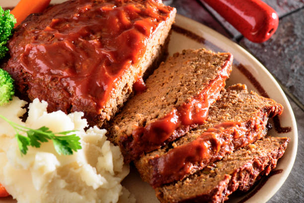 Meat Loaf Delicious Baked Meat Loaf meatloaf stock pictures, royalty-free photos & images