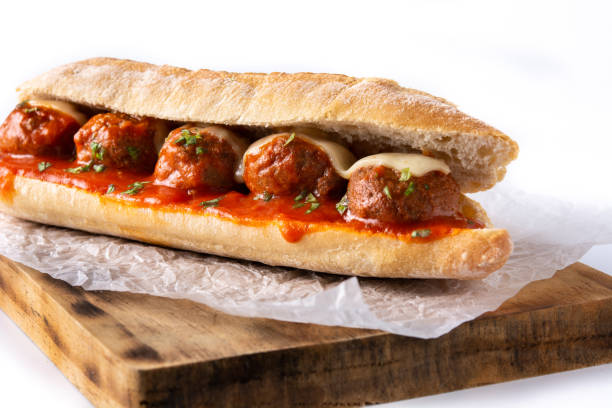 Meatball sub sandwich stock photo