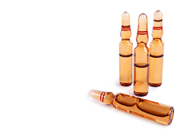 Medical ampoules Glass ampoules on white ampoule stock pictures, royalty-free photos & images
