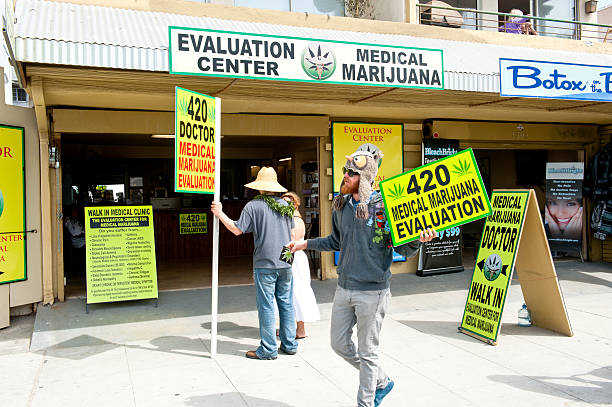 Medical Marihuana Evaluation Center stock photo