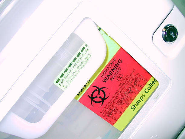 Medical Waste sharps container stock photo