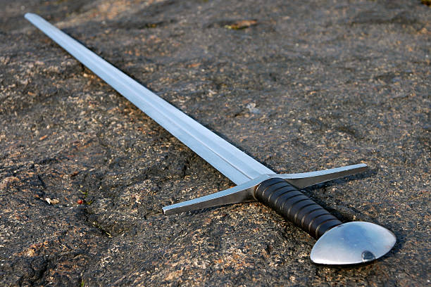 medieval singlehanded sword stock photo