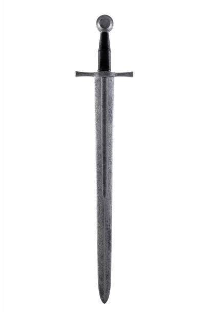 Medieval sword isolated on white with clipping path stock photo