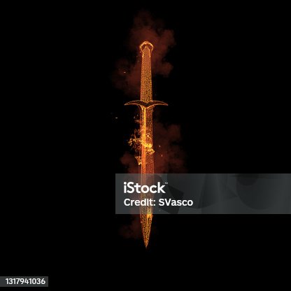 istock Medieval Sword with Fire Effect 1317941036