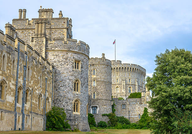 Medieval Windsor castle in Berkshire, England. stock photo