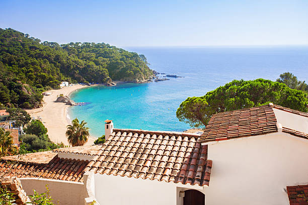 Mediterranean coast Mediterranean coast, Costa Brava, Spain villa stock pictures, royalty-free photos & images