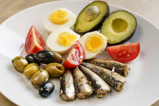 Mediterranean Dish with Low Carbs and High Fats stock photo