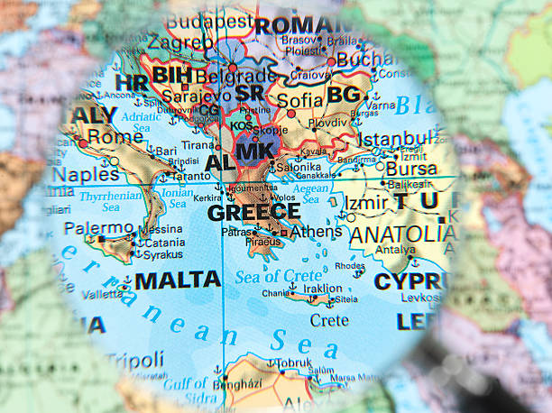 mediterranean map stock photo