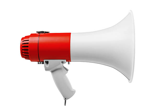 Megaphone Megaphone isolated on white -Clipping Path alertness photos stock pictures, royalty-free photos & images