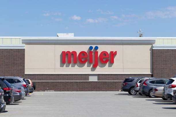 Meijer Retail Location. Meijer is a large supercenter type retailer with over 200 locations. stock photo