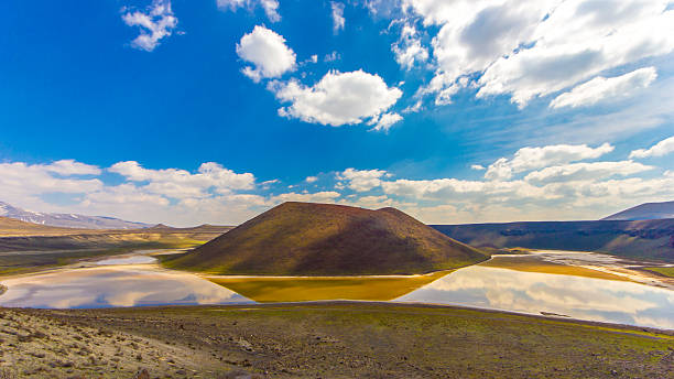 Meke crater lake stock photo