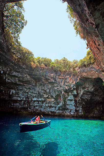 Melissani Cave, Kefalonia Greece stock photo