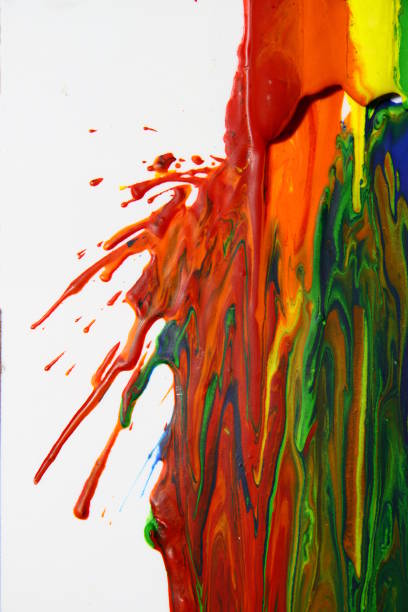 Melted crayons stock photo