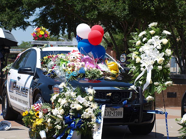 Memorial Cars at Jack Evans Police Headquarters stock photo
