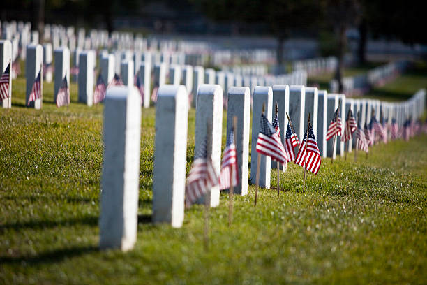 Memorial Day at the Cemetery  cemetery photos stock pictures, royalty-free photos & images