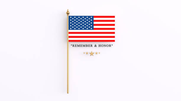 Memorial Day Concept USA flag on white background Remember and honor 
American culture memorial day stock pictures, royalty-free photos & images