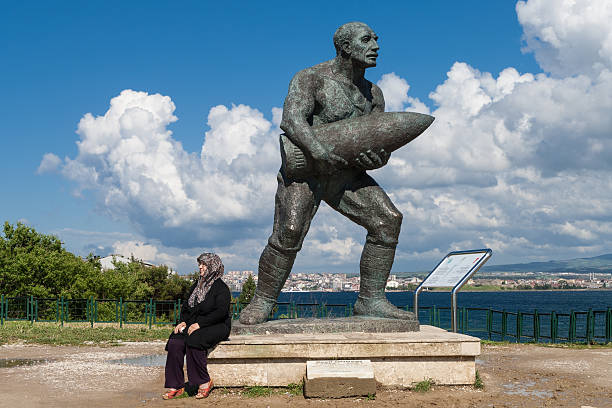 Memorial sculpture in Turkey stock photo