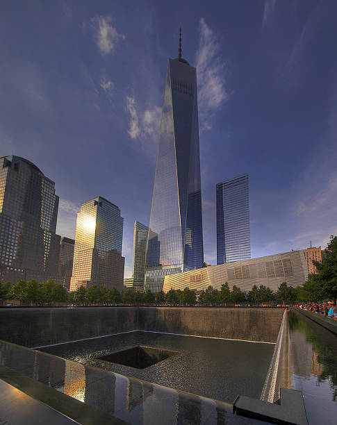 9/11 Memorial Site in New York Ground Zero in Downtown Manhattan 911 memorial stock pictures, royalty-free photos & images