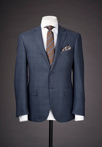 men business suit on grey background.