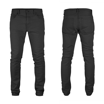 Mens Blank Skinny Black Jeans Templatefrom Two Sides Natural Shape On ...