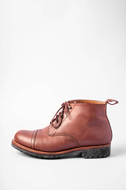 Men's brown Leather boot stock photo