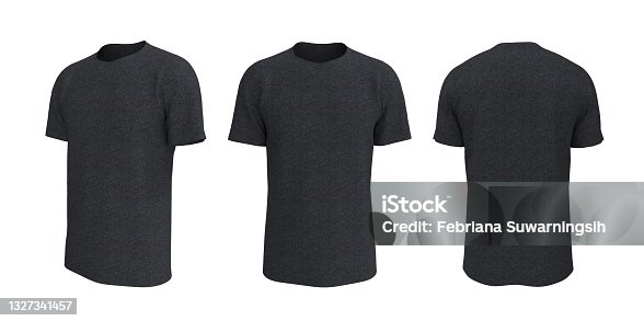 istock men's short-sleeve t-shirt mockup in front, side and back views 1327341457