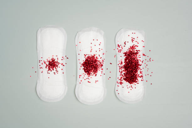 menstruation sanitary napkin glitter concept stock photo