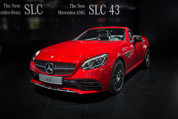 2016 Mercedes-AMG SLC 43 Detroit, MI, USA - January 11, 2016: Mercedes-AMG SLC 43 car at the North American International Auto Show (NAIAS), one of the most influential car shows in the world each year. mercedes benz stock pictures, royalty-free photos & images