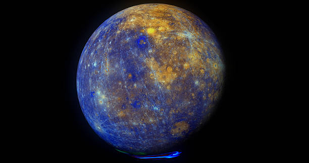 Mercury Full Colour The rendered style is a take on a bit of science fiction and hyper-realism. mercury planet stock pictures, royalty-free photos & images