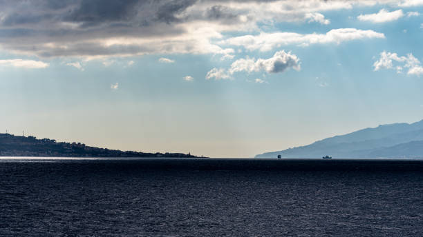 Messina seen from the sea stock photo