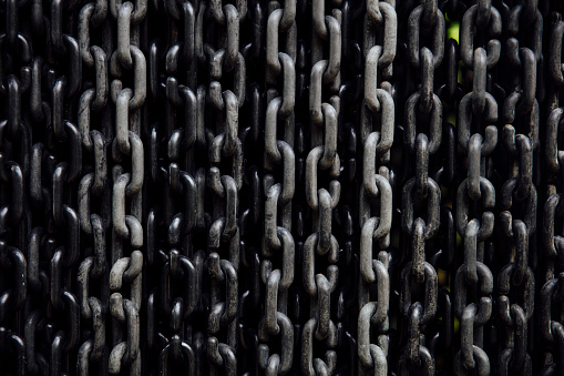 Closeup detail of the metal chains background