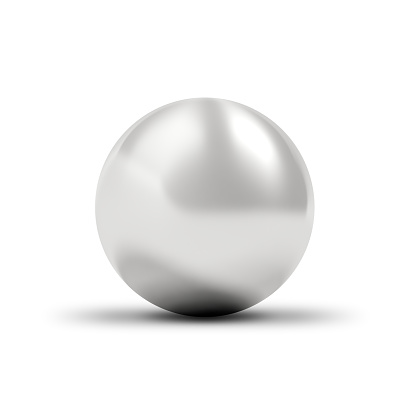Metal ball isolated on white background. Sphere. 3d illustration.