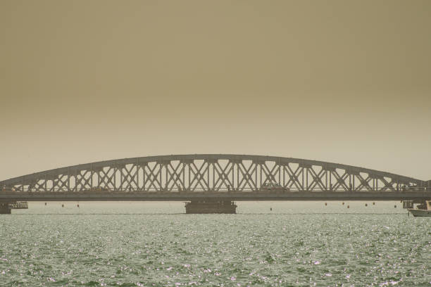Metal bridge in Sant Louis stock photo