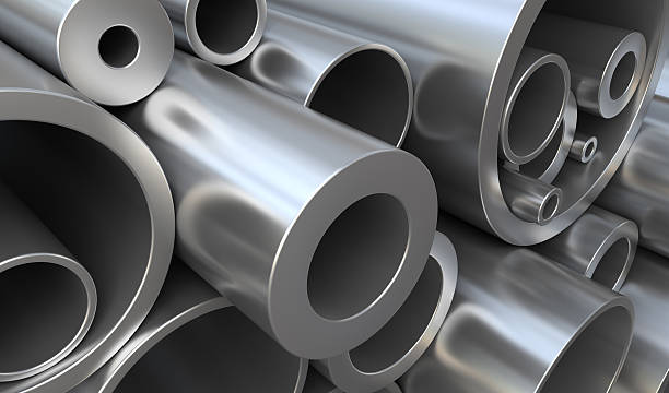 Metal pipes stock photo