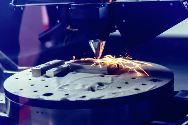 3D metal printer produces a steel part 3D metal printer produces a steel part. A revolutionary technology for sintering metal parts. Soft focus. food additive stock pictures, royalty-free photos & images