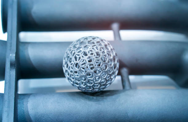 Metal products made by metal 3D printing. Modern additive technology. stock photo