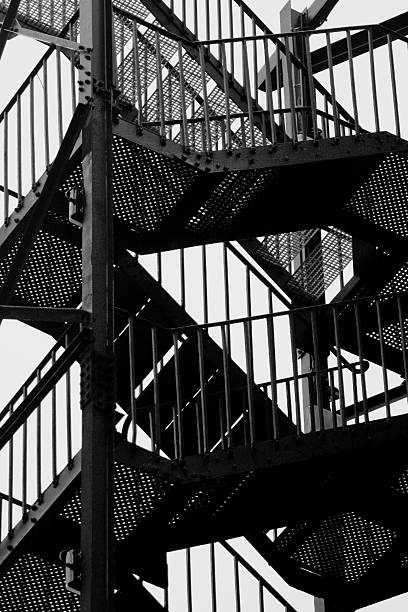 Metal staircase stock photo
