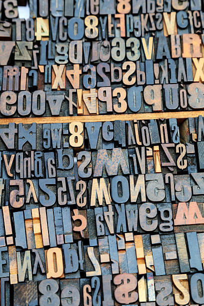 Metal type letting Old metal letting Old metal letting linotype stock pictures, royalty-free photos & images