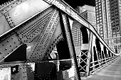 istock metal work at a bridge in Chicago, USA 1326611824