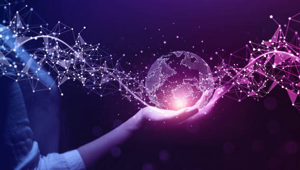 metaverse technology.next generation technology.global networking connection,science, innovation and communication technology. - metaverse 個照片及圖片檔