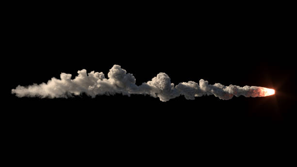 Meteor flies on the black background Meteor flies on the black background 3d illustration rocket fire stock pictures, royalty-free photos & images