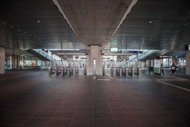 Metro Station Amsterdam Noord Metro station Amsterdam Noord passage naar perron, Amsterdam Noord, 23 Februari 2019 amsterdam noord stock pictures, royalty-free photos & images