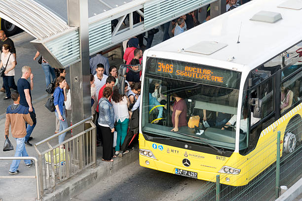 Metrobus, Istanbul, Turkey stock photo