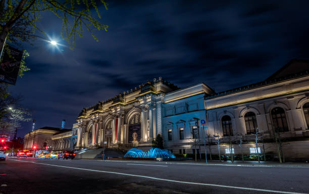 Metropolitan Museum at Night stock photo