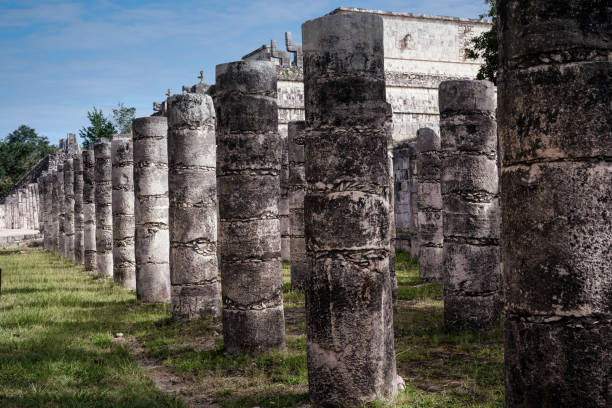 Mexican culture.Historical landmark.Columns 2 stock photo