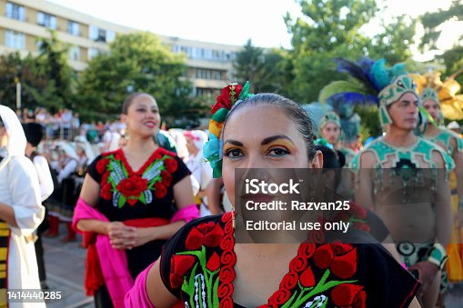 Mexican dancer in traditional costume at the International Folklore Festival