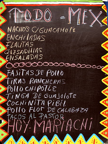 mexican menu stock photo