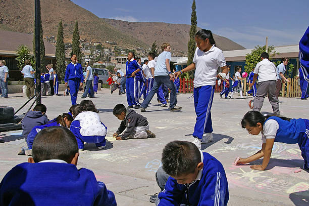 Mexican Schoolyard stock photo