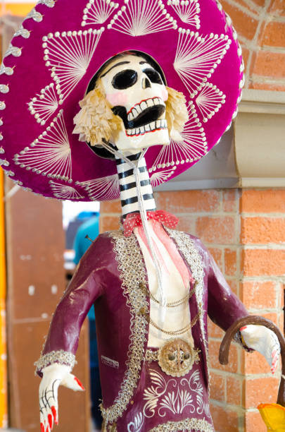 Mexican skeleton mannequin Mexican skeleton mannequin with sideburn mexique stock pictures, royalty-free photos & images