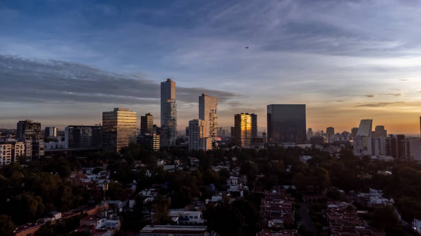 Mexico city at dawn stock photo
